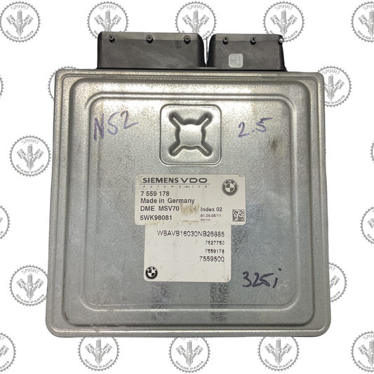 Engine ECU, BMW 325i, 7559178, 7 559 178, DME MSV70, 5WK98081